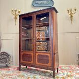 E. Bourdot Showcase In Louis XVI Marquetry Stamped XVIII Eme