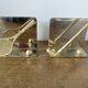 Chrome and brass bookends "tennis & golf" from the 1970s.