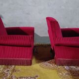 Pair of velvet armchairs