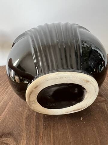 Black ceramic vase