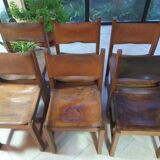 Lot de 6 chaises regain cuir et orme