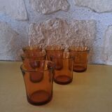 6 verres à eau oranges Duralex