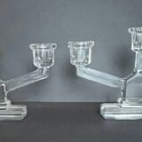 Pair of crystal candlesticks