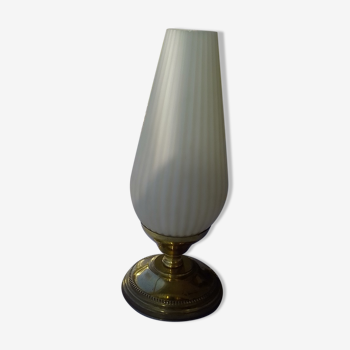 Desk lamp brass plastic lampshade