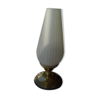 Desk lamp brass plastic lampshade