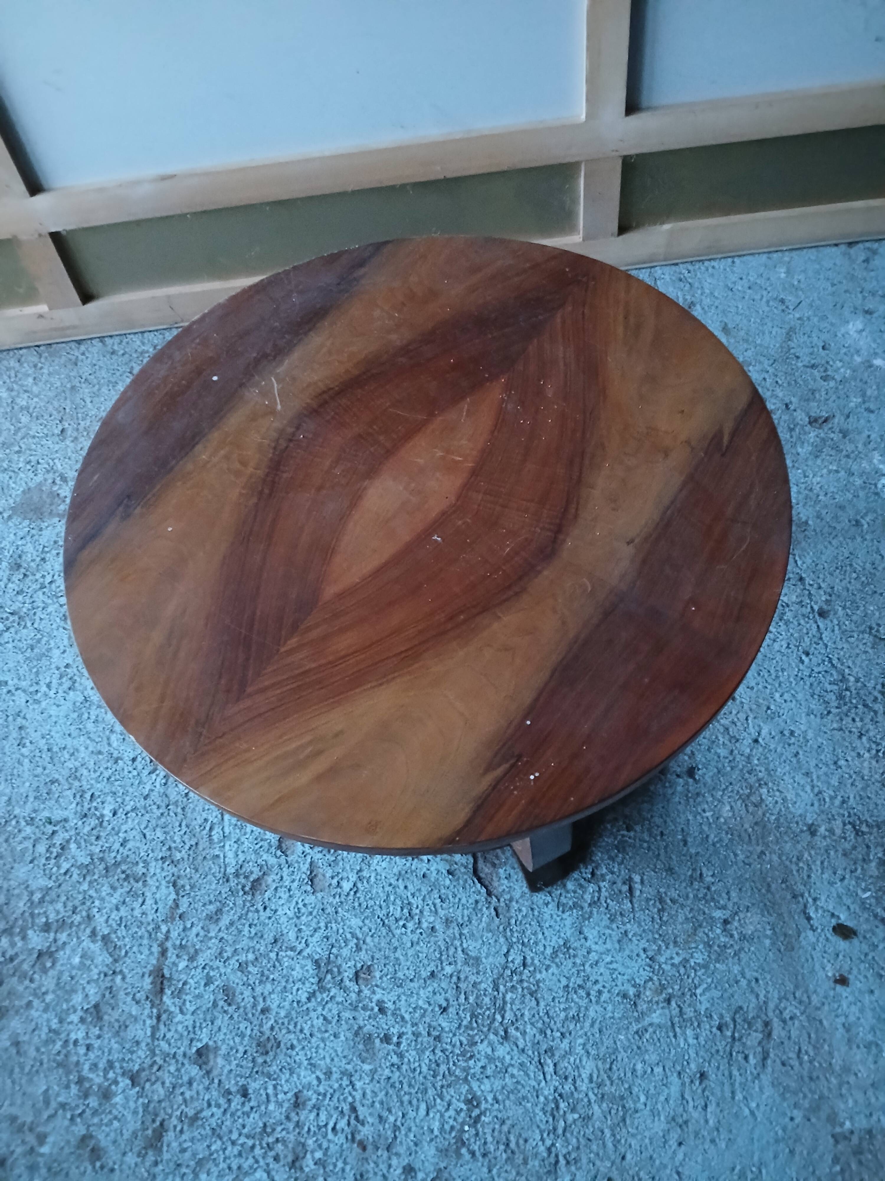 art deco wooden pedestal table