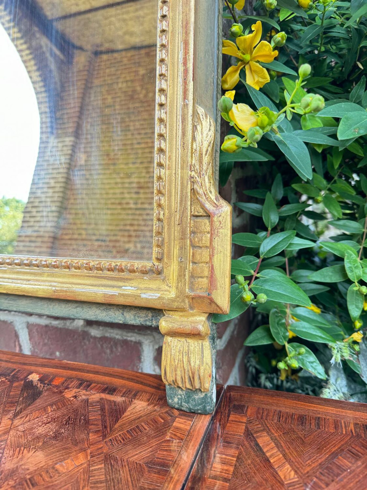 Mirror In Wood And Golden Stucco From Louis XVI XVIII Eme Century