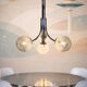 Vintage Space Age Chrome and Murano Glass Italian Pendant Lamp