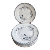 8 flat plates - Ironstone - Choisy-le-Roi