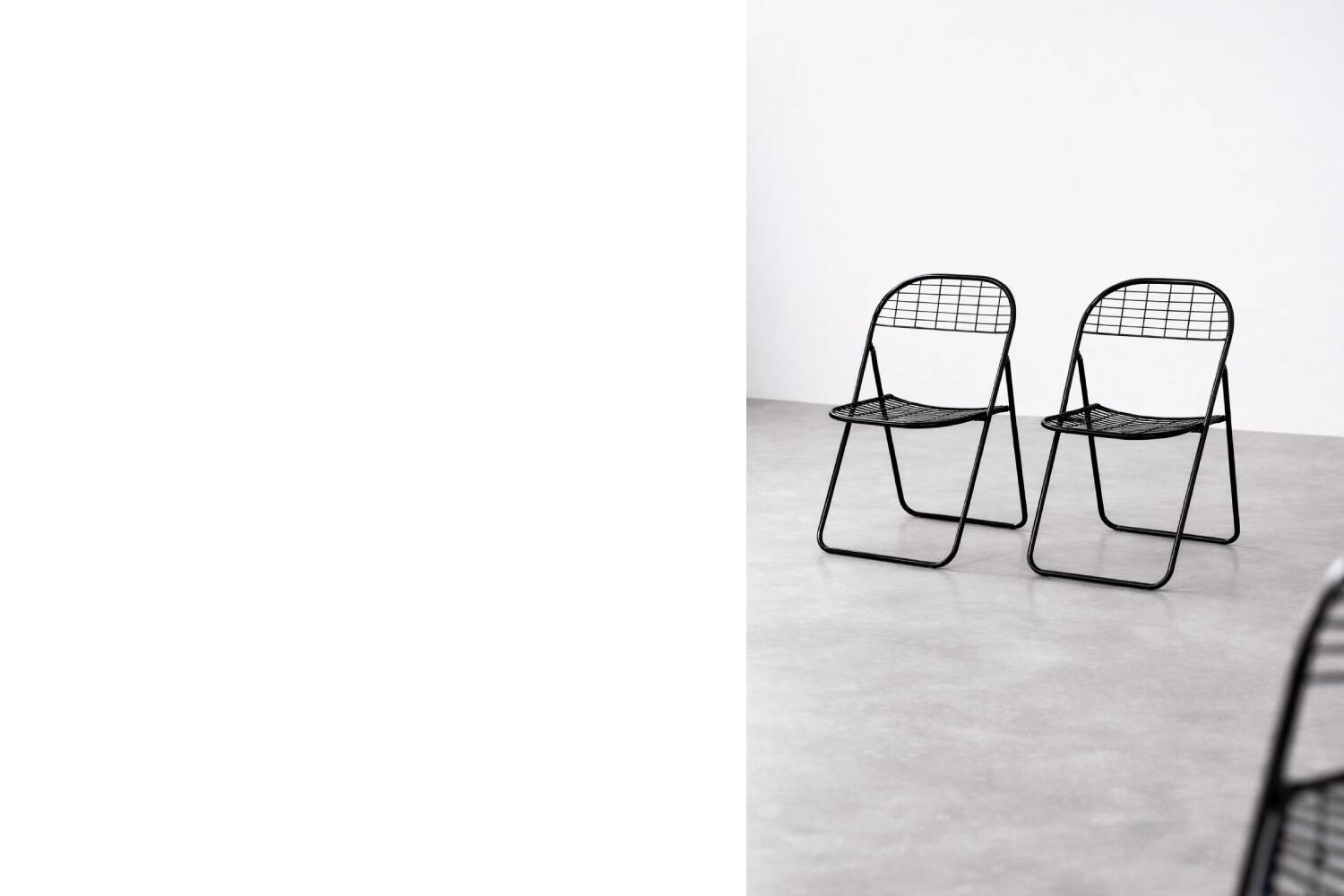 Vintage Mid-Century Modern Minimalist Black Metal Åland Chair from Ikea