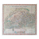 Map of Switzerland and the different airlines from the 1930s
