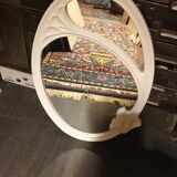 Oval cast iron mirror