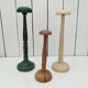 Three vintage wooden hat holders milliner