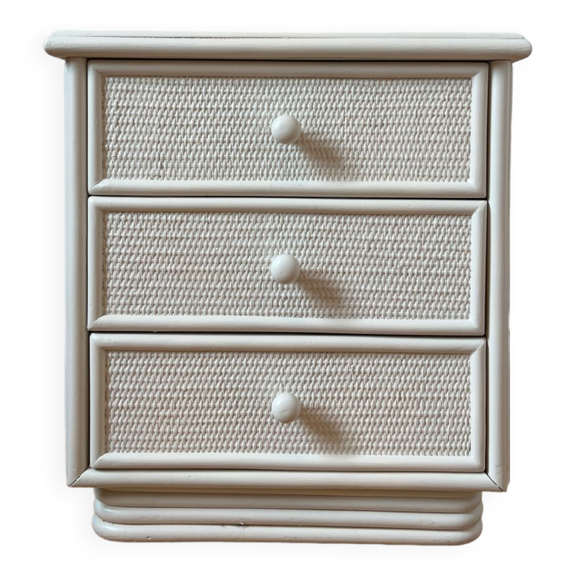 Vintage Rattan bedside table 3 drawers
