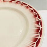 5 earthenware plates burgundy décor, kitchen