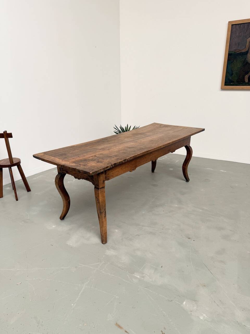 19th century walnut drapery table 2m1