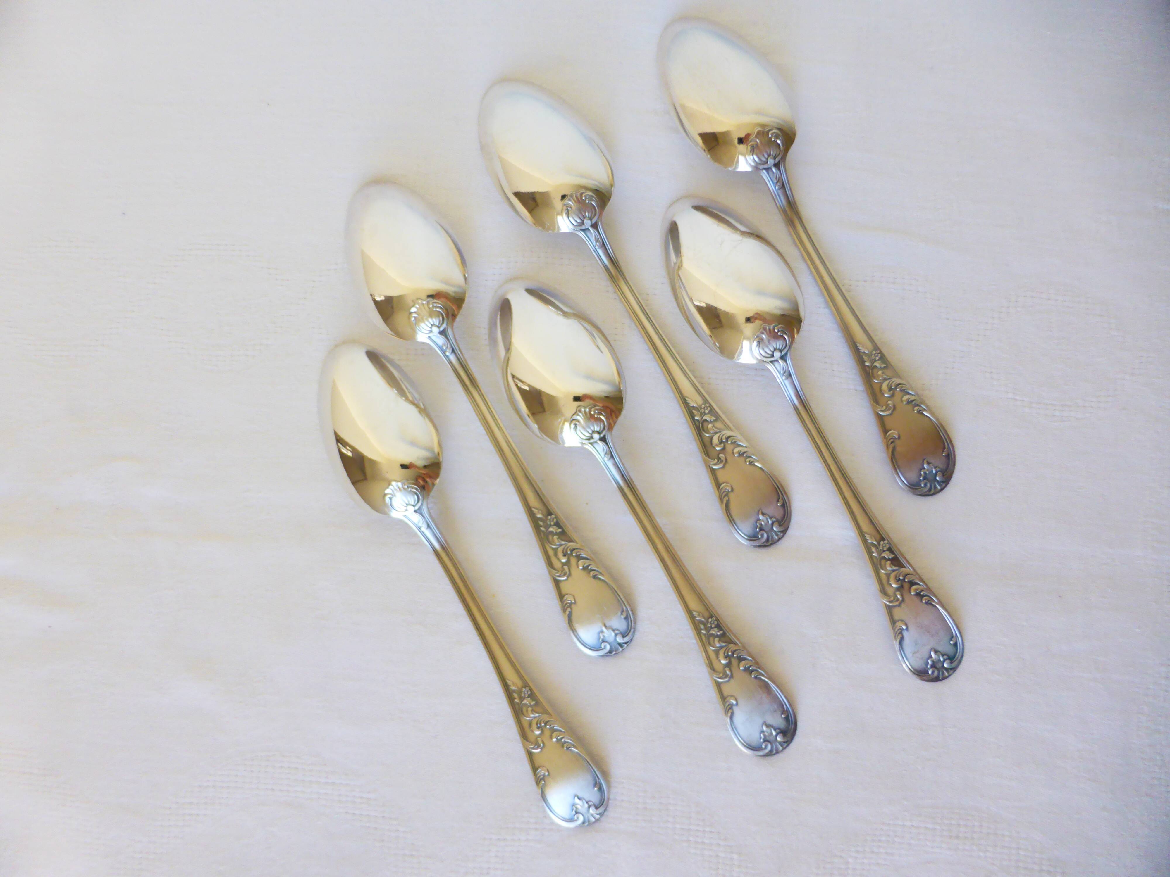 6 vintage silver metal tablespoons 2106265
