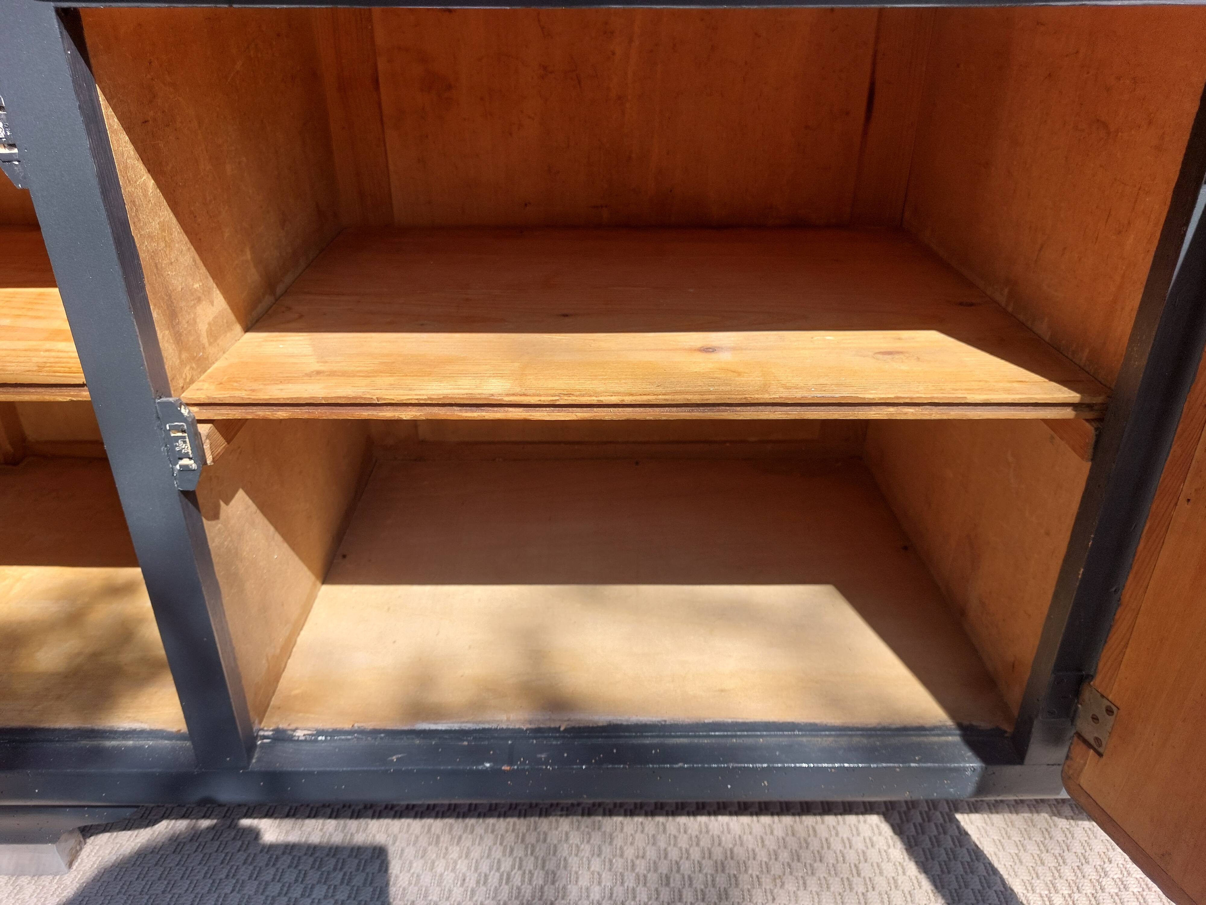 buffet Mado bois poncé et gris anthracite