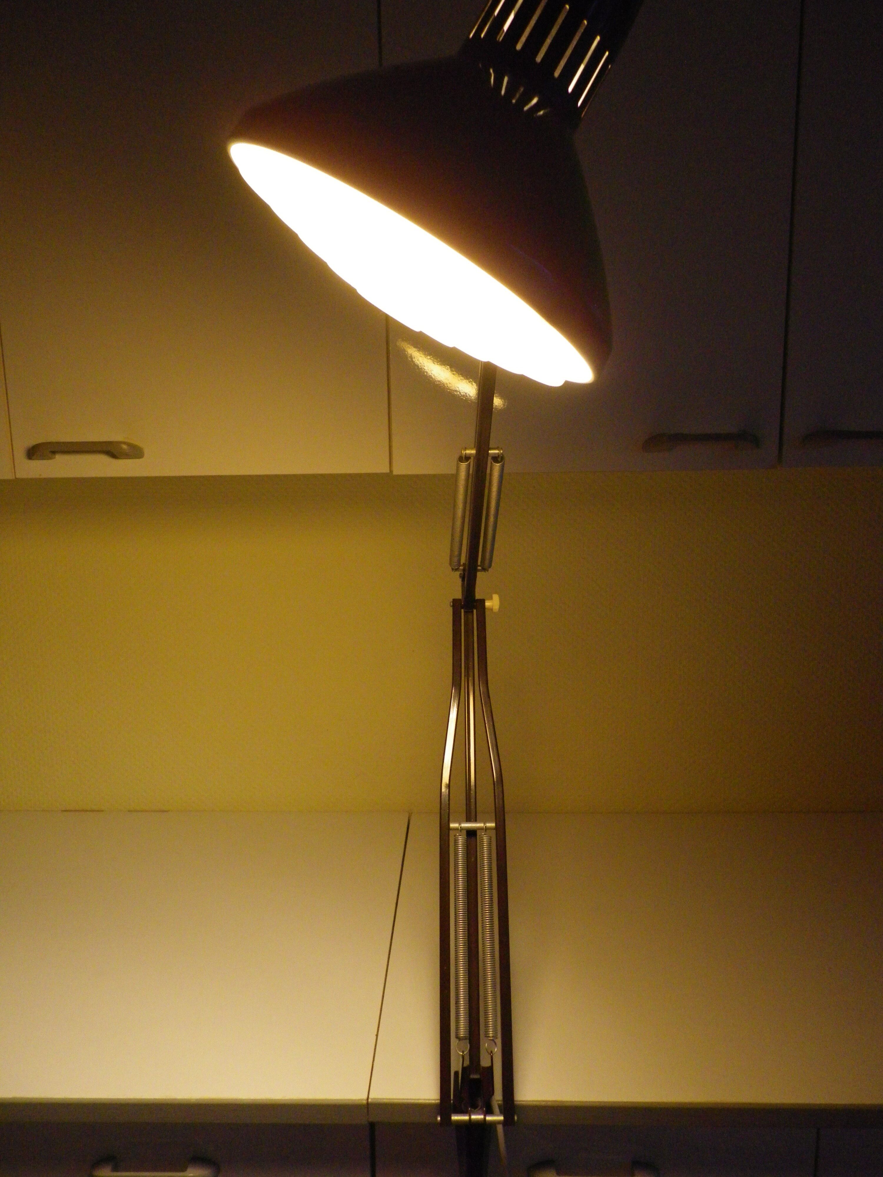 Lamp architect with lampshade in enamelled plate and 2 articulated arms brand ledu