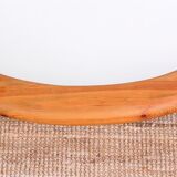 Mid-century oval mirror in solid pine Sweden 1960s 120x95cm