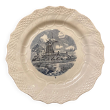 Rare old plate with Delft blue decor