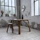 1950s rattan table with ceramic top