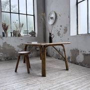 1950s rattan table with ceramic top