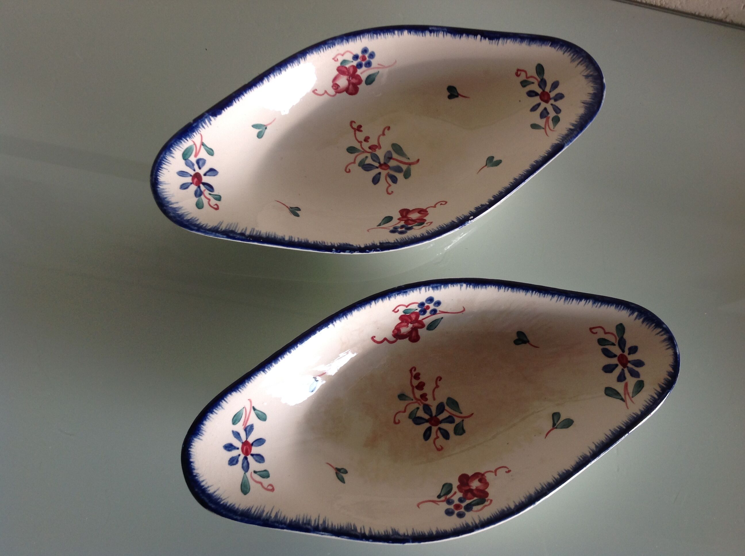Pair of ravines decor Dambach from the vintage Sarreguemines faienceries 60-70