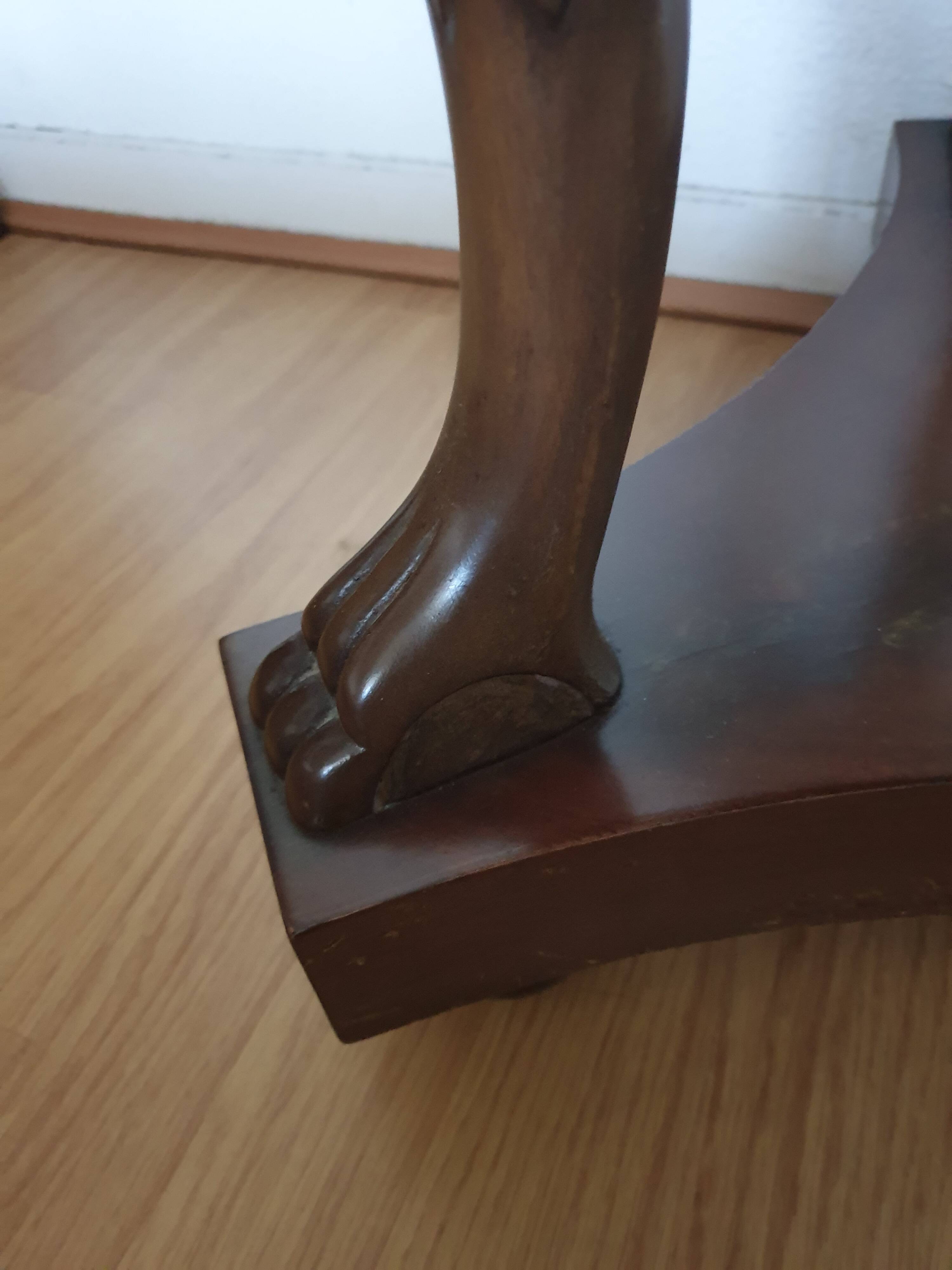 Empire style ceremonial table with mahogany swans