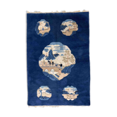 Ancient Chinese Peking handmade carpet 125cm x 189cm 1900s