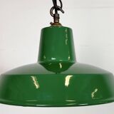 Industrial Green Enamel Factory Pendant Lamp , 1960s