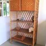 Vintage rattan shelf from the 60's