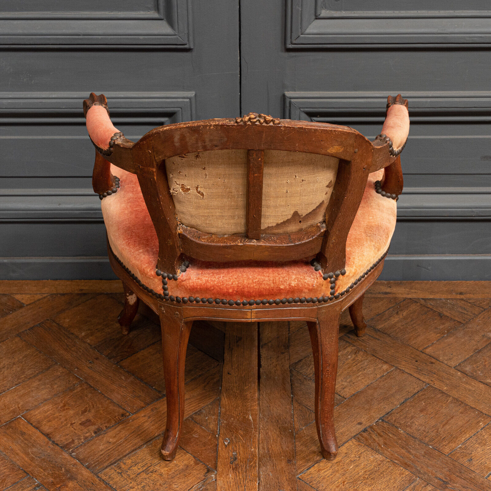 Small convertible armchair Louis XV style late nineteenth velvet