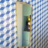 Free form mirror 45X80 cm brass frame