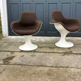 Pair of Orbit Herman Miller corca armchairs 1970