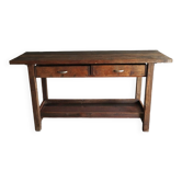 Ancien établi 2 tiroirs grand modèle