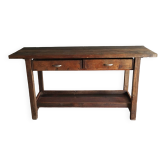Old workbench with 2 large drawers
