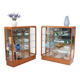 Art Deco Display Cabinets in Maple, Glass, and Mirror, Czech, 1930s, Set of 2
