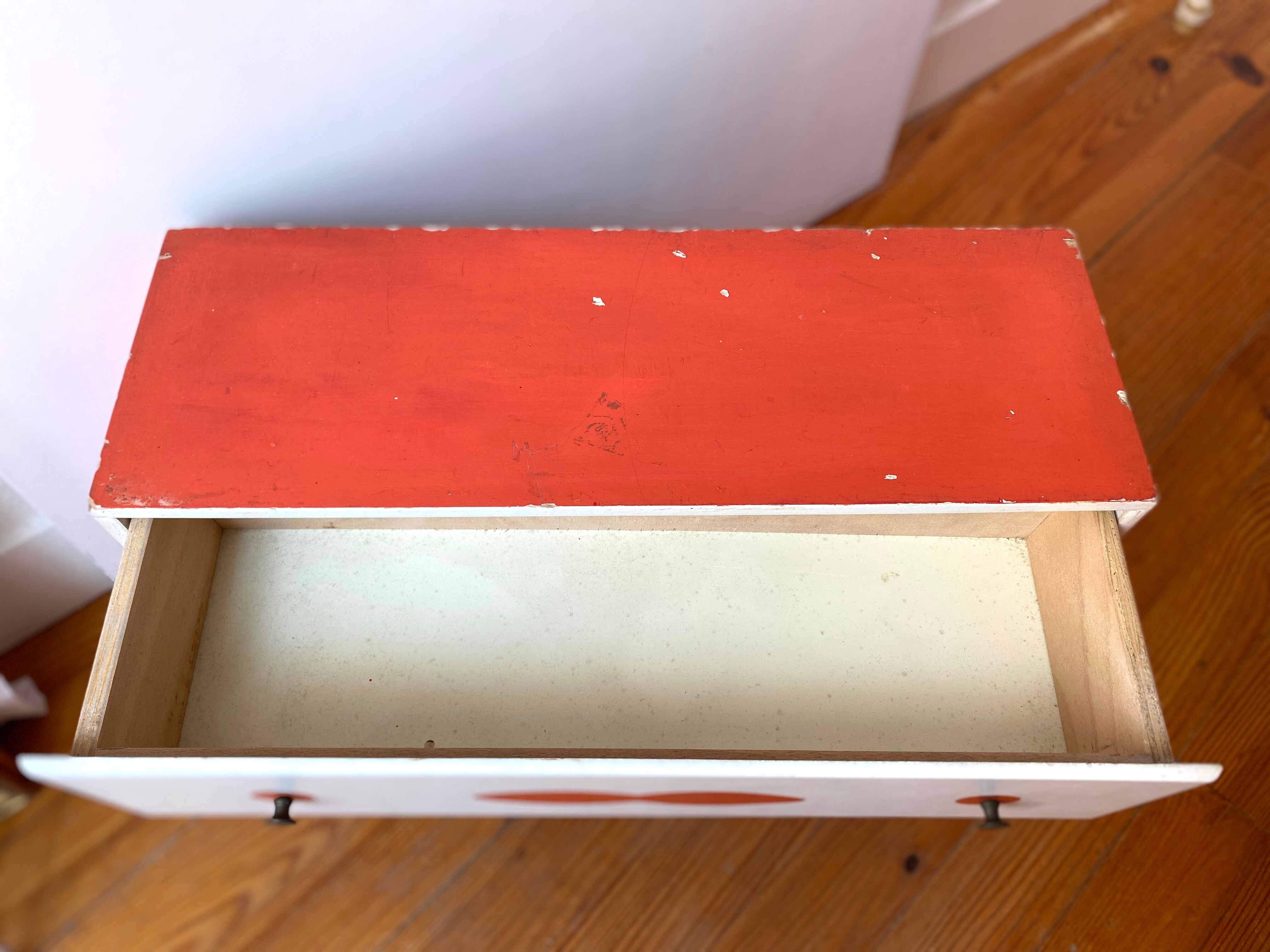 Vintage wood toy doll chest of drawers child