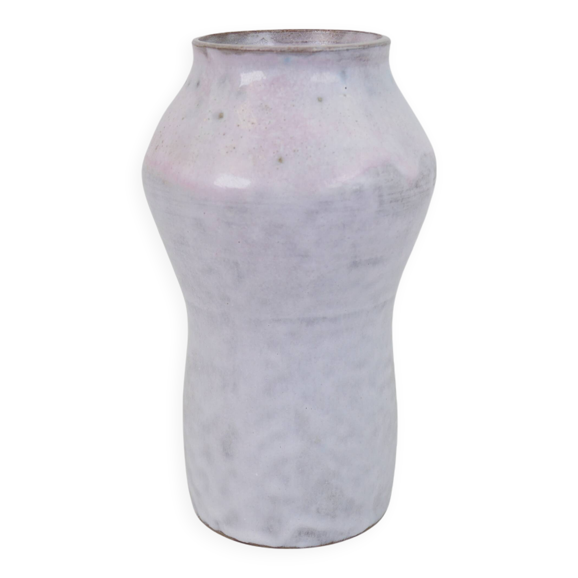 White-pink glazed ceramic vase