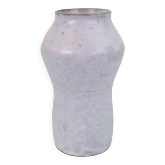 White-pink glazed ceramic vase