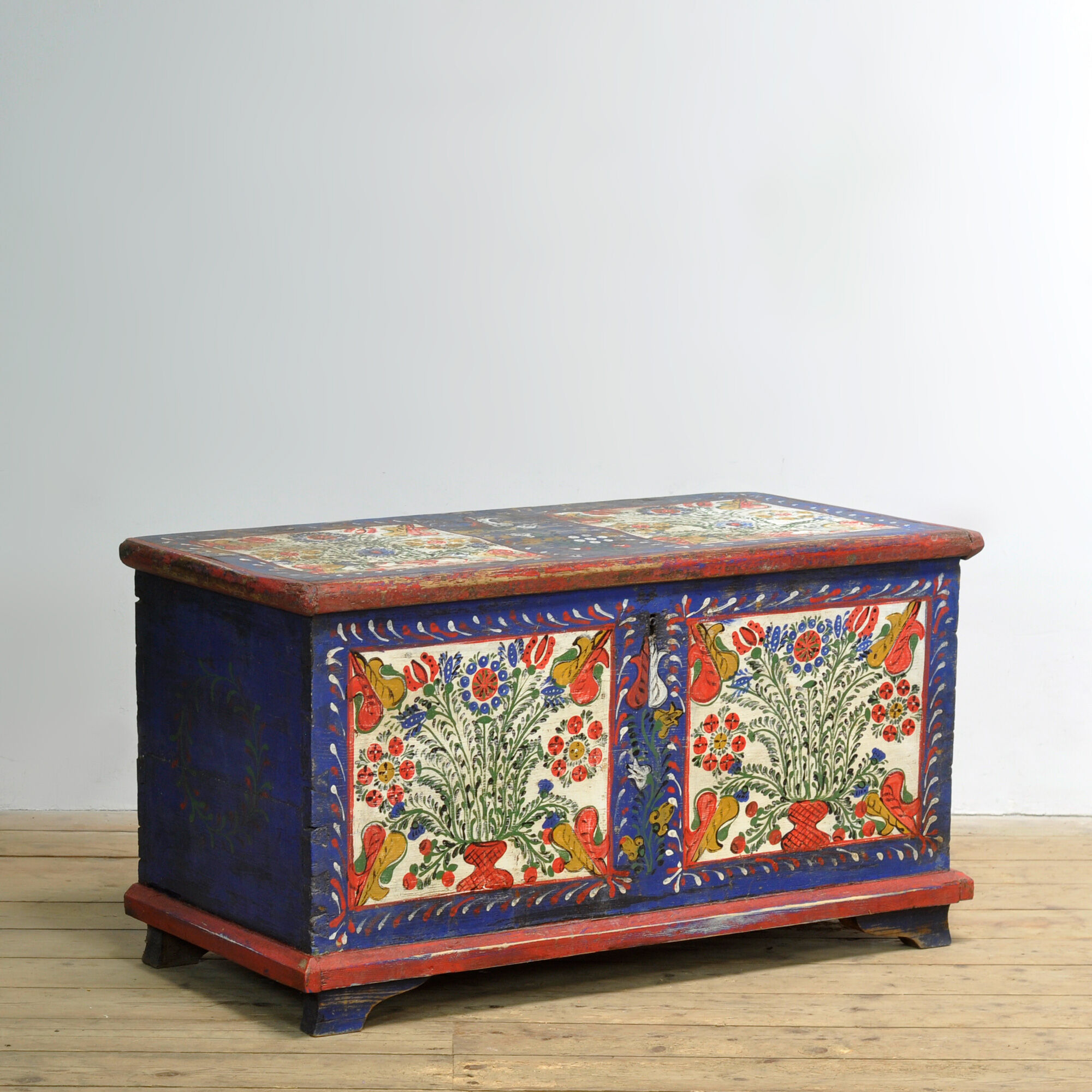 Folk art bridal chest, dated 1883