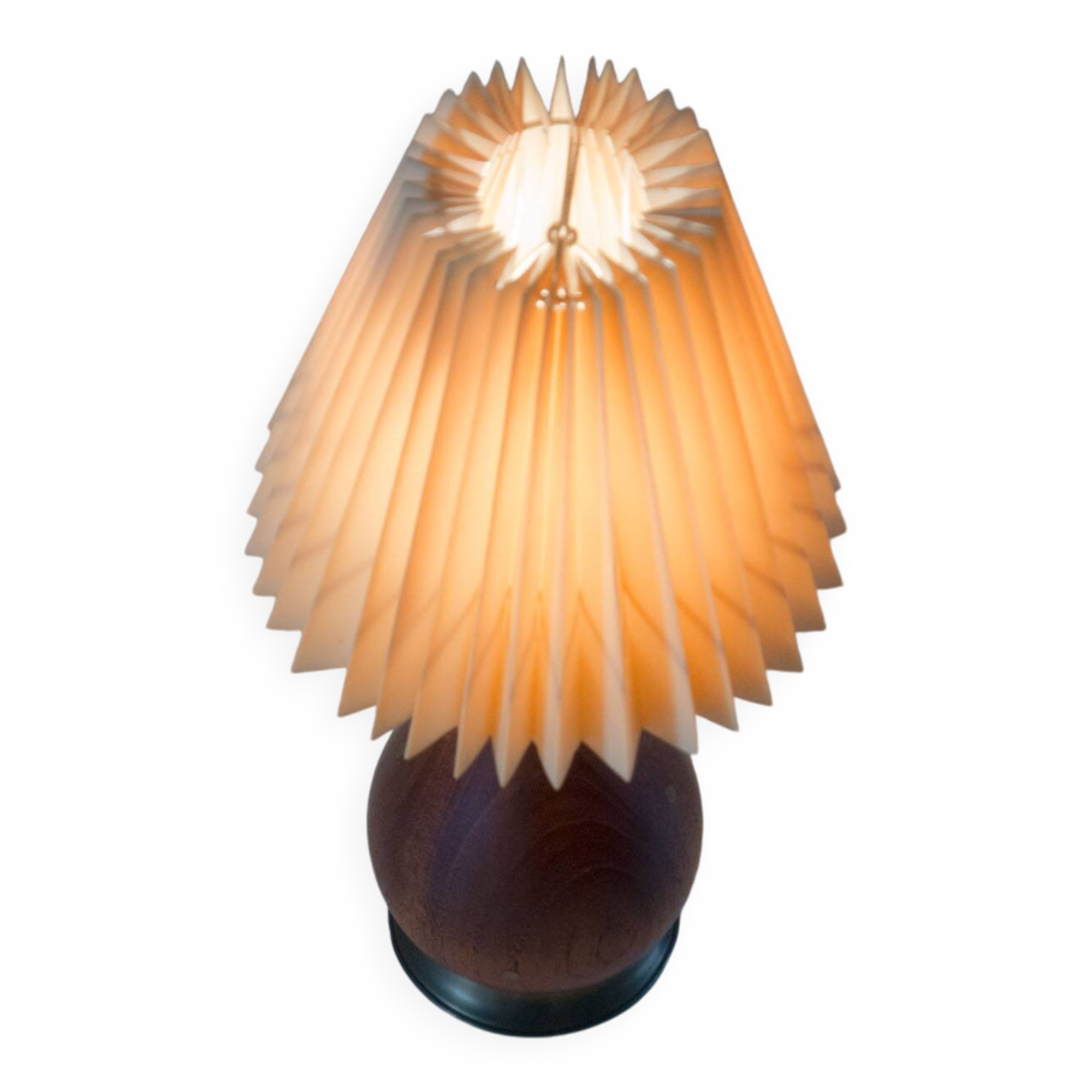 Danish solid teak and brass table lamp