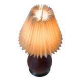 Danish solid teak and brass table lamp