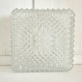 Square ceiling light in molded glass