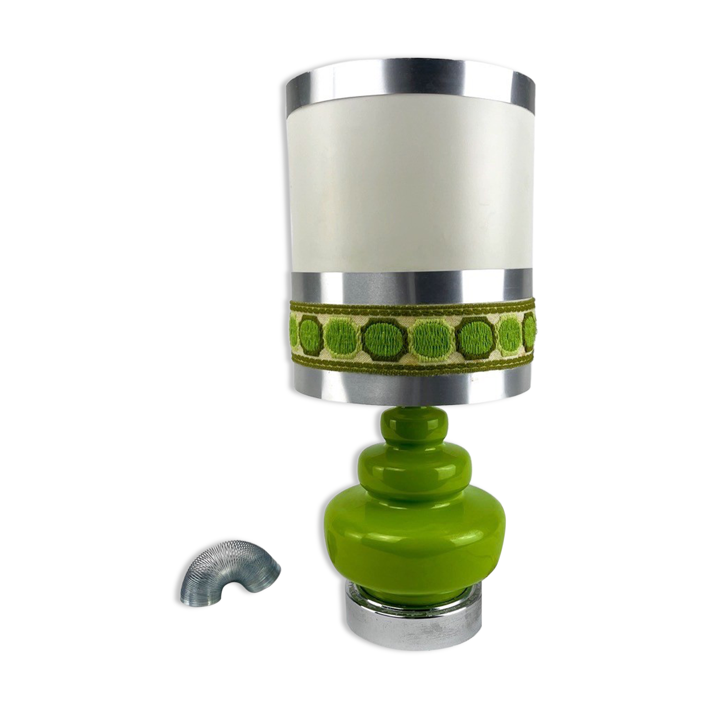 Green ceramic table lamp and fabric 70