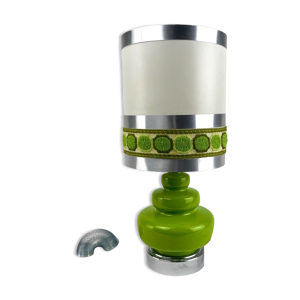 lampe à poser verte céramique et tissu 70