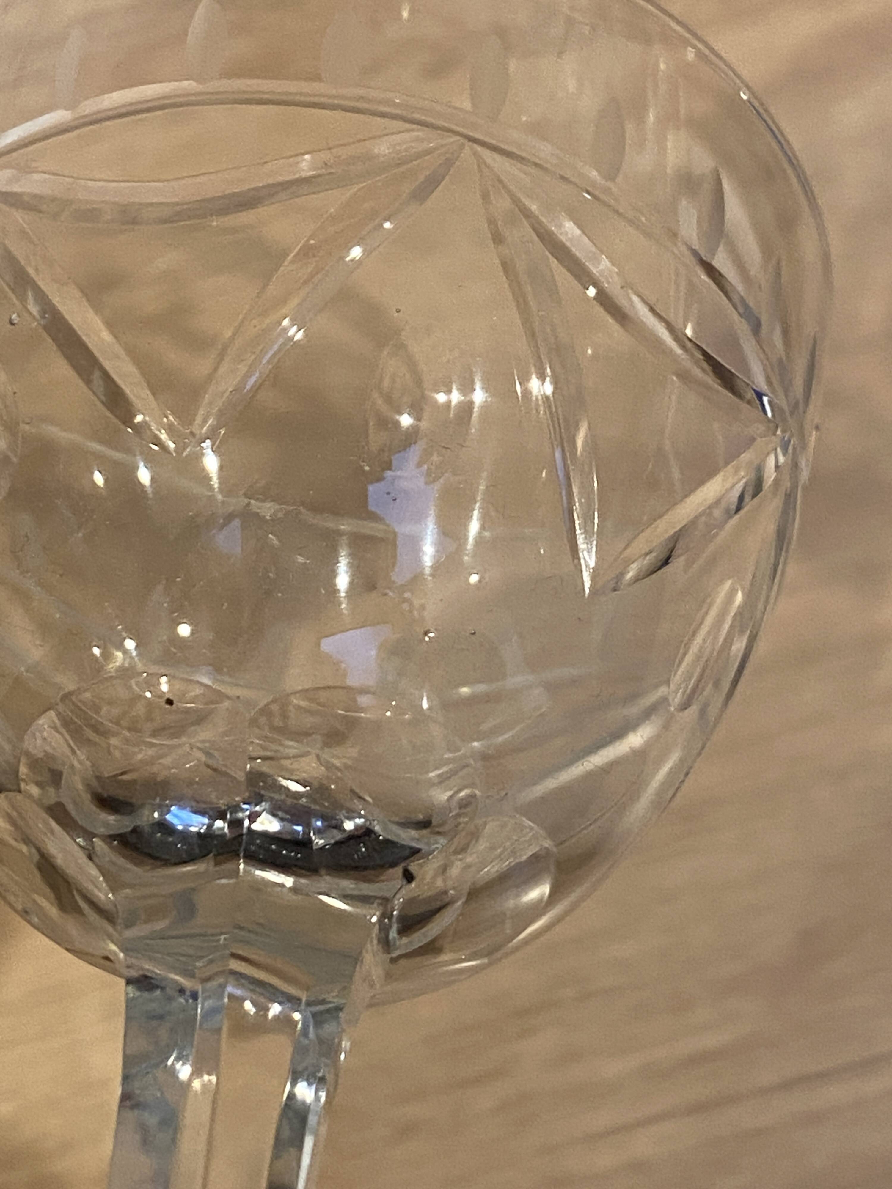 Set de 6 verres à vin gravés