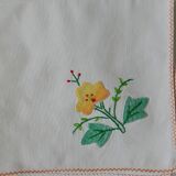 Square embroidered cotton case and 4 towels
