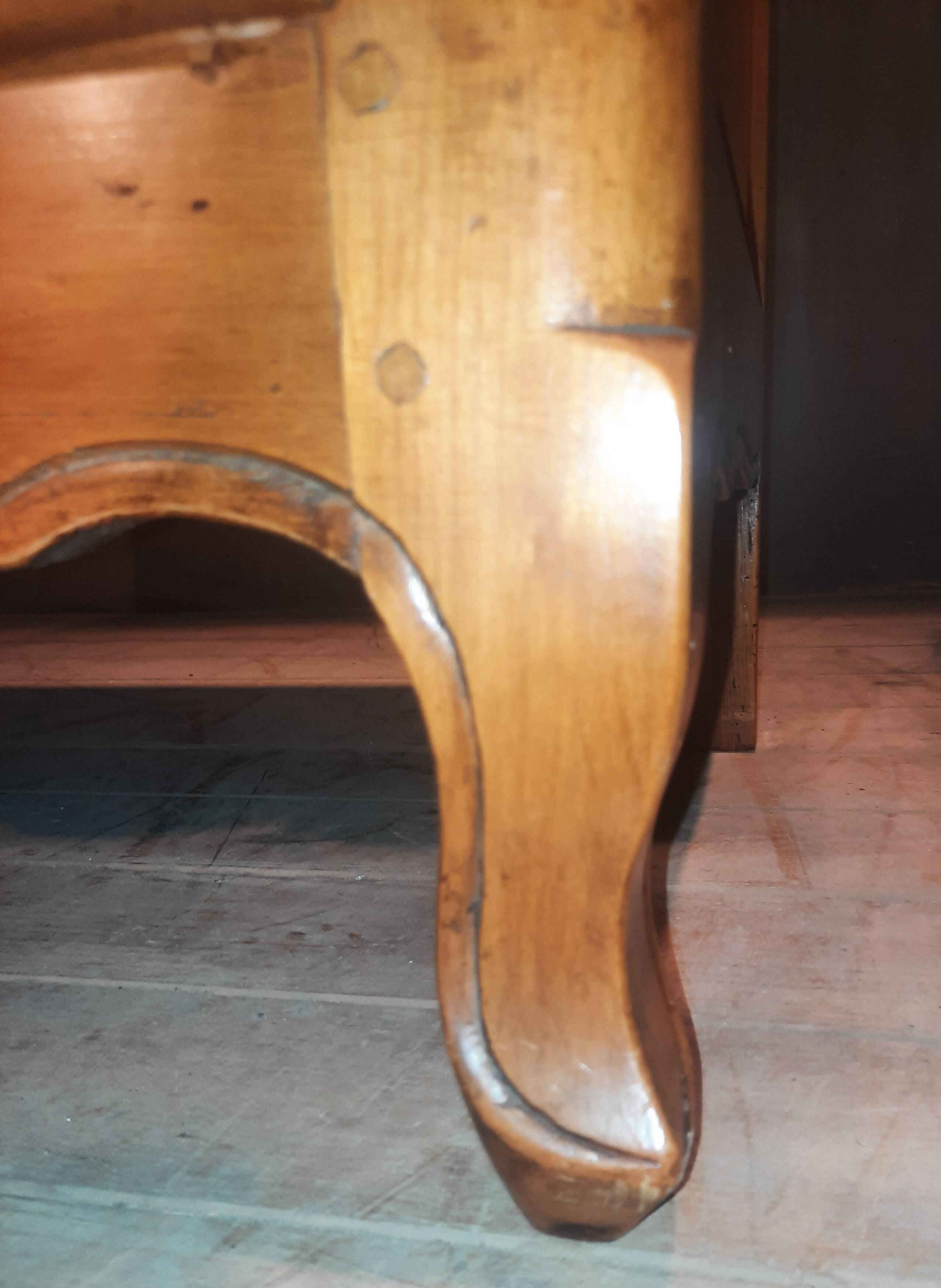 Louis XIV style commode in solid cherry wood.